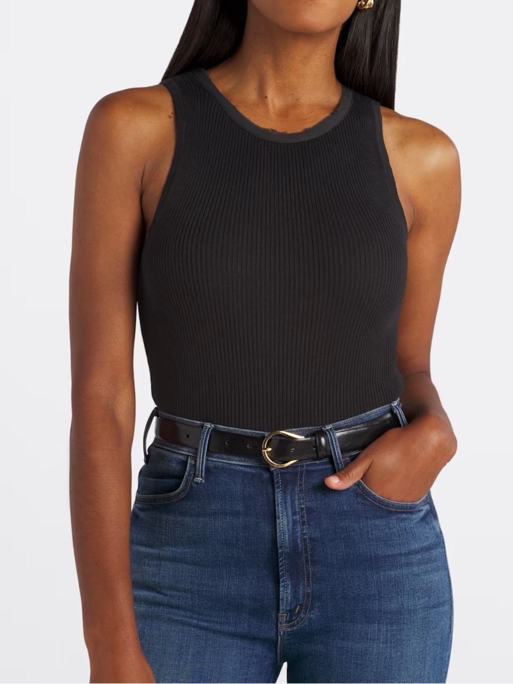 Montgomery Post Beatrice Woven trim sweater tank